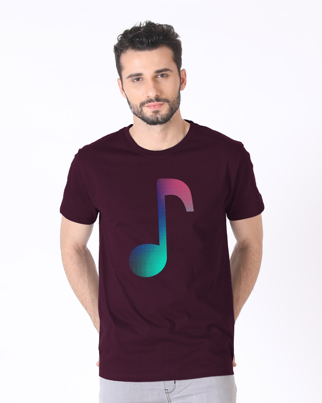 Shop Colors Of Music Half Sleeve T-Shirt-Back