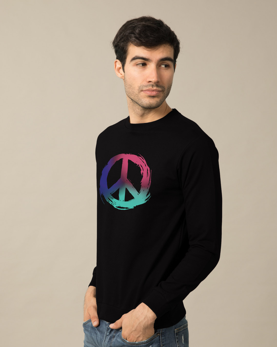Shop Colors Of Peace Sweatshirt-Back