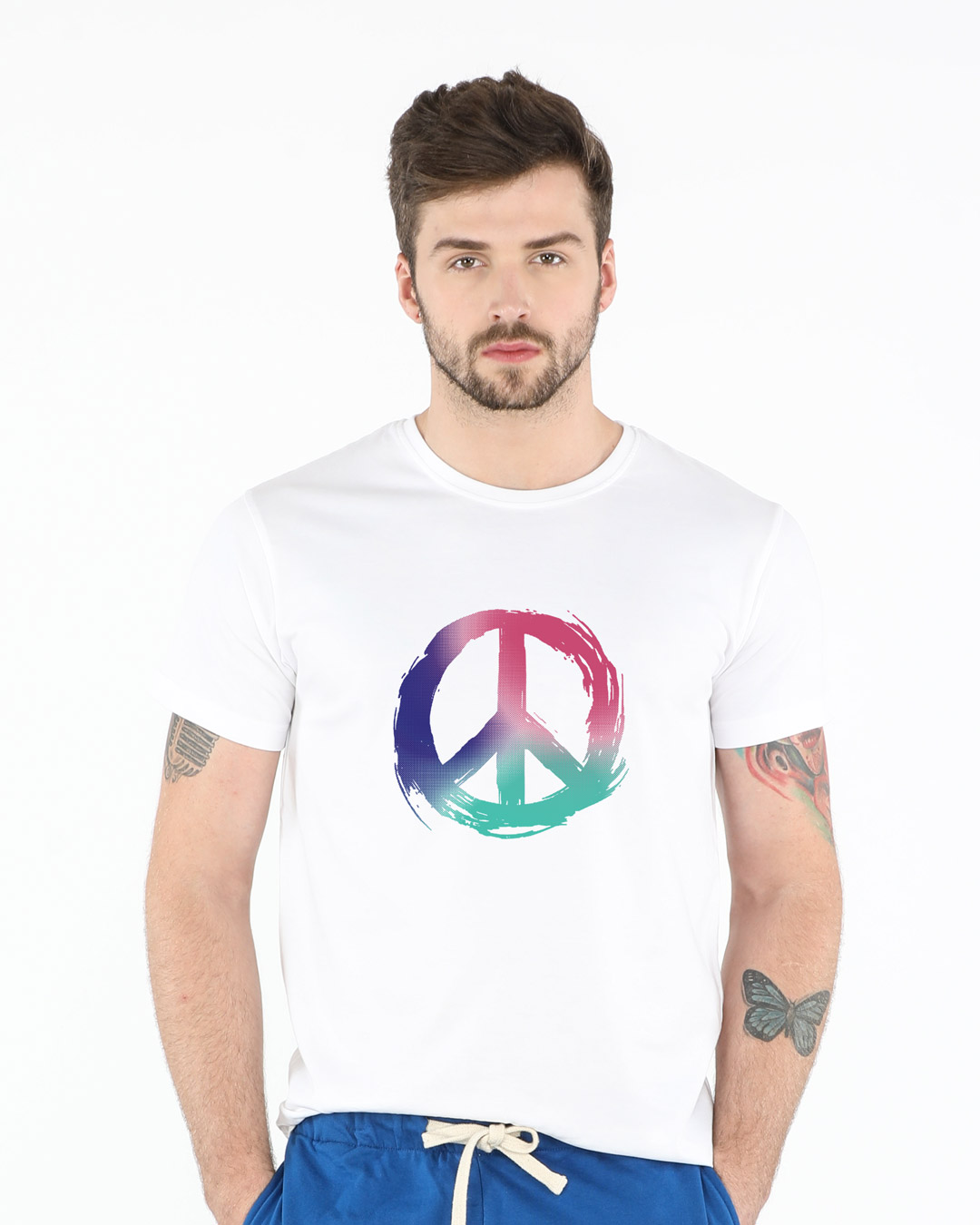 Shop Colors Of Peace Half Sleeve T-Shirt-Back