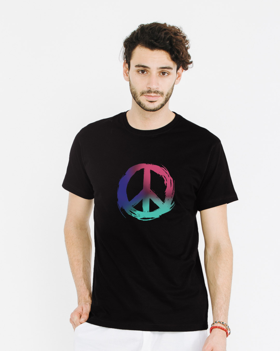 Shop Colors Of Peace Half Sleeve T-Shirt-Back