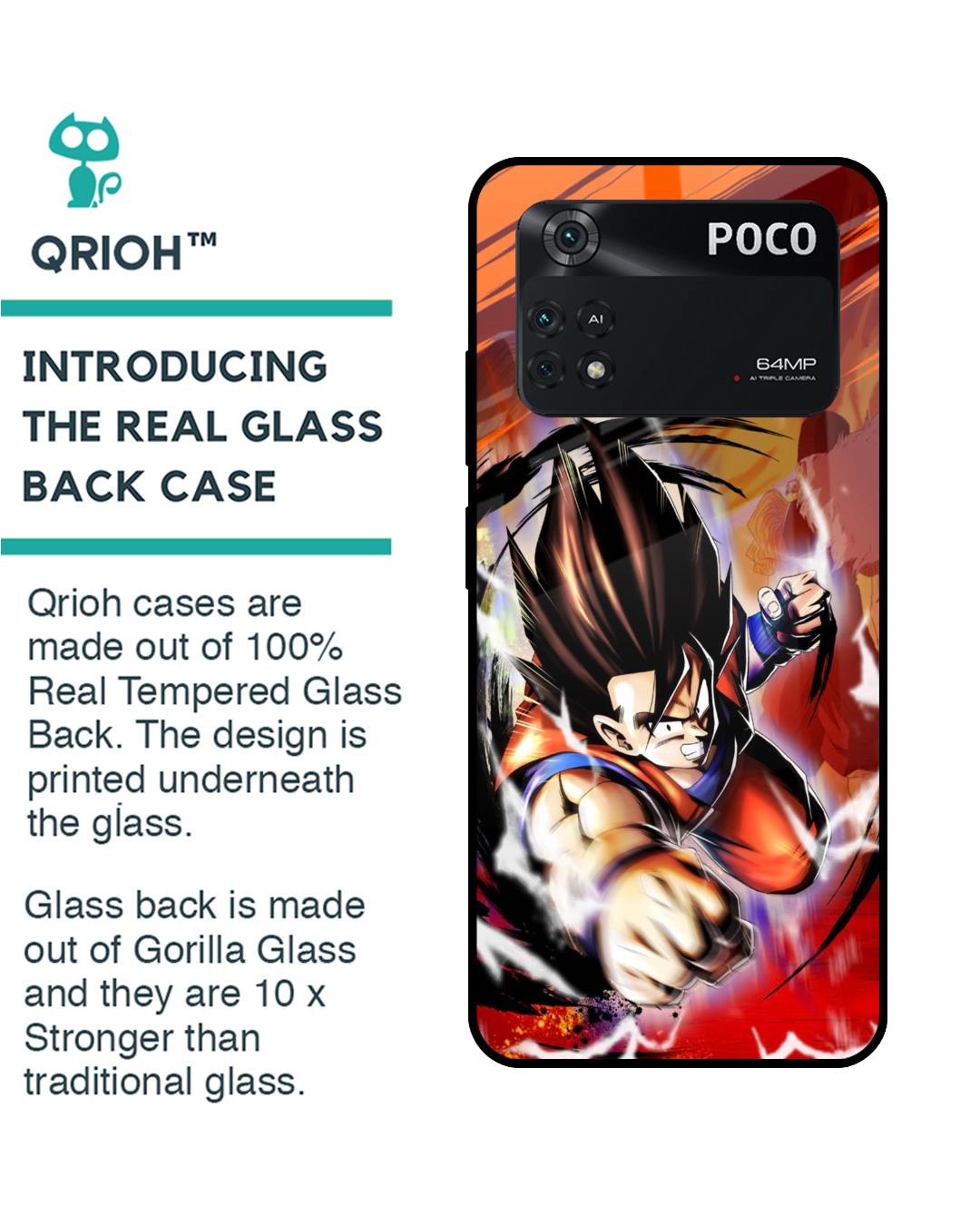 Shop Comic Anime Premium Glass Case for Poco M4 Pro(Shock Proof, Scratch Resistant)-Back