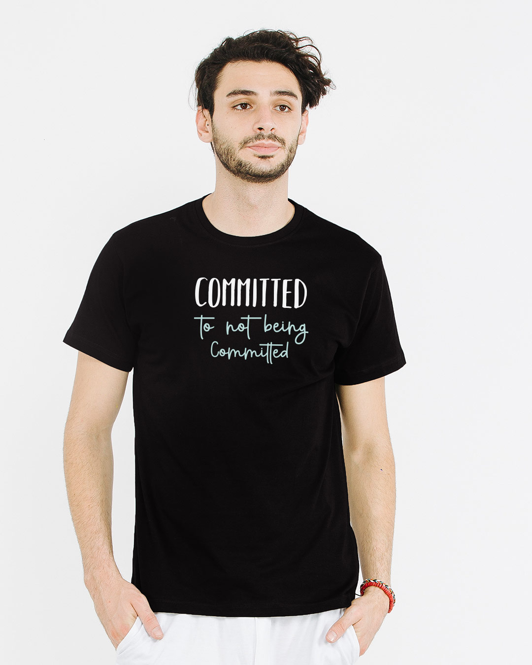 Shop Committed Half Sleeve T-Shirt-Back