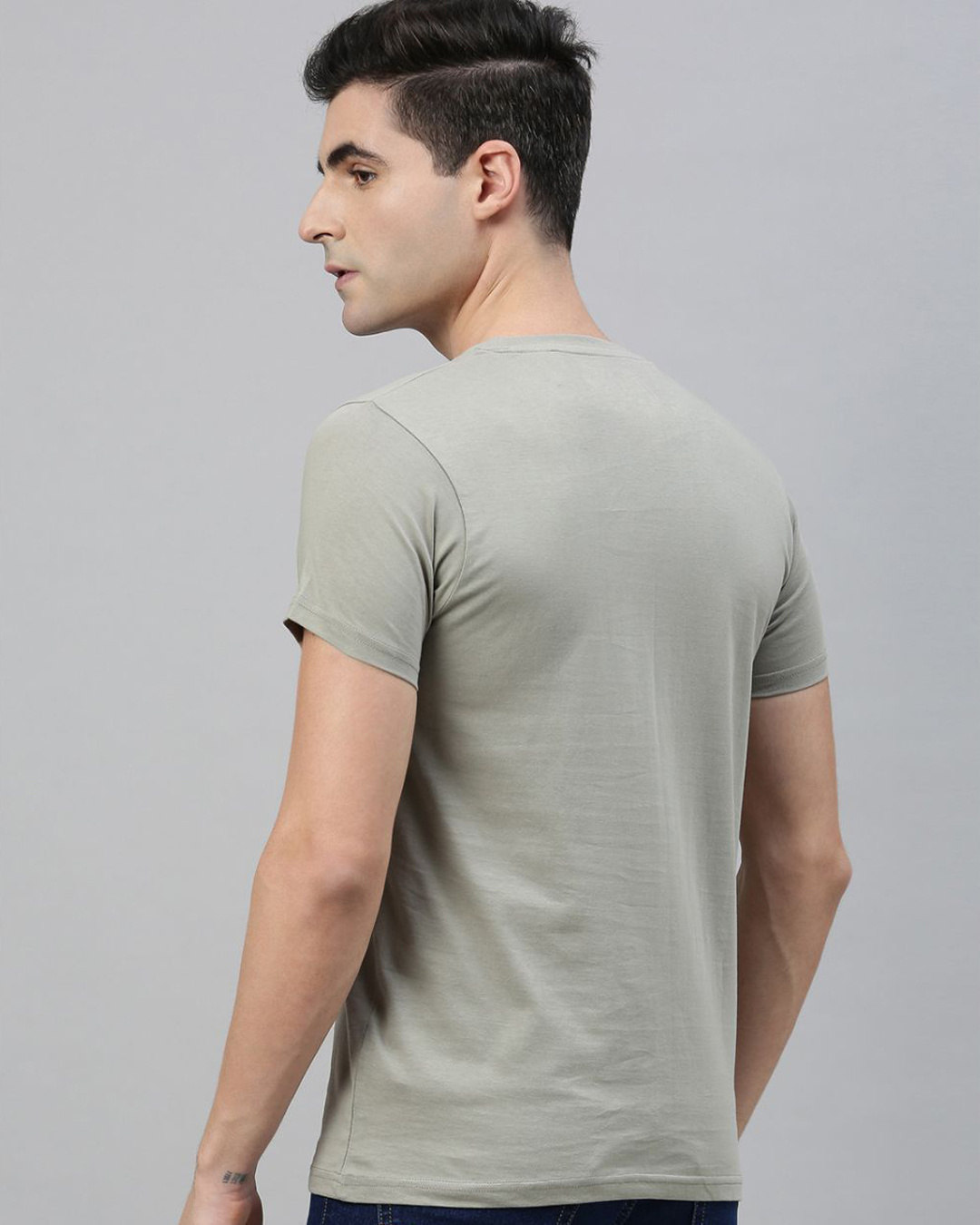 Shop Grey Graphic T Shirt-Back