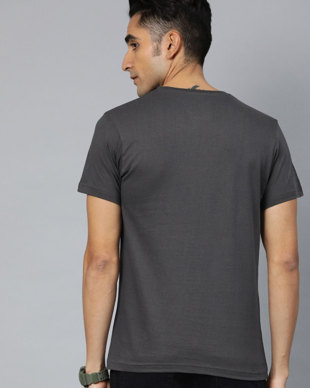 Shop Grey Graphic T Shirt-Back