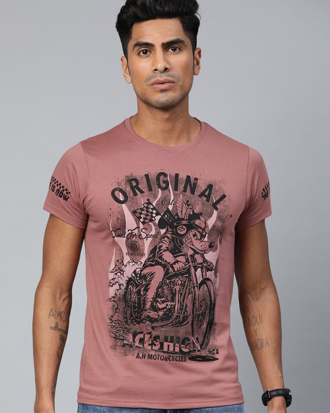 Buy Conditions Apply Pink Graphic T-Shirt for Men Pink Online at Bewakoof