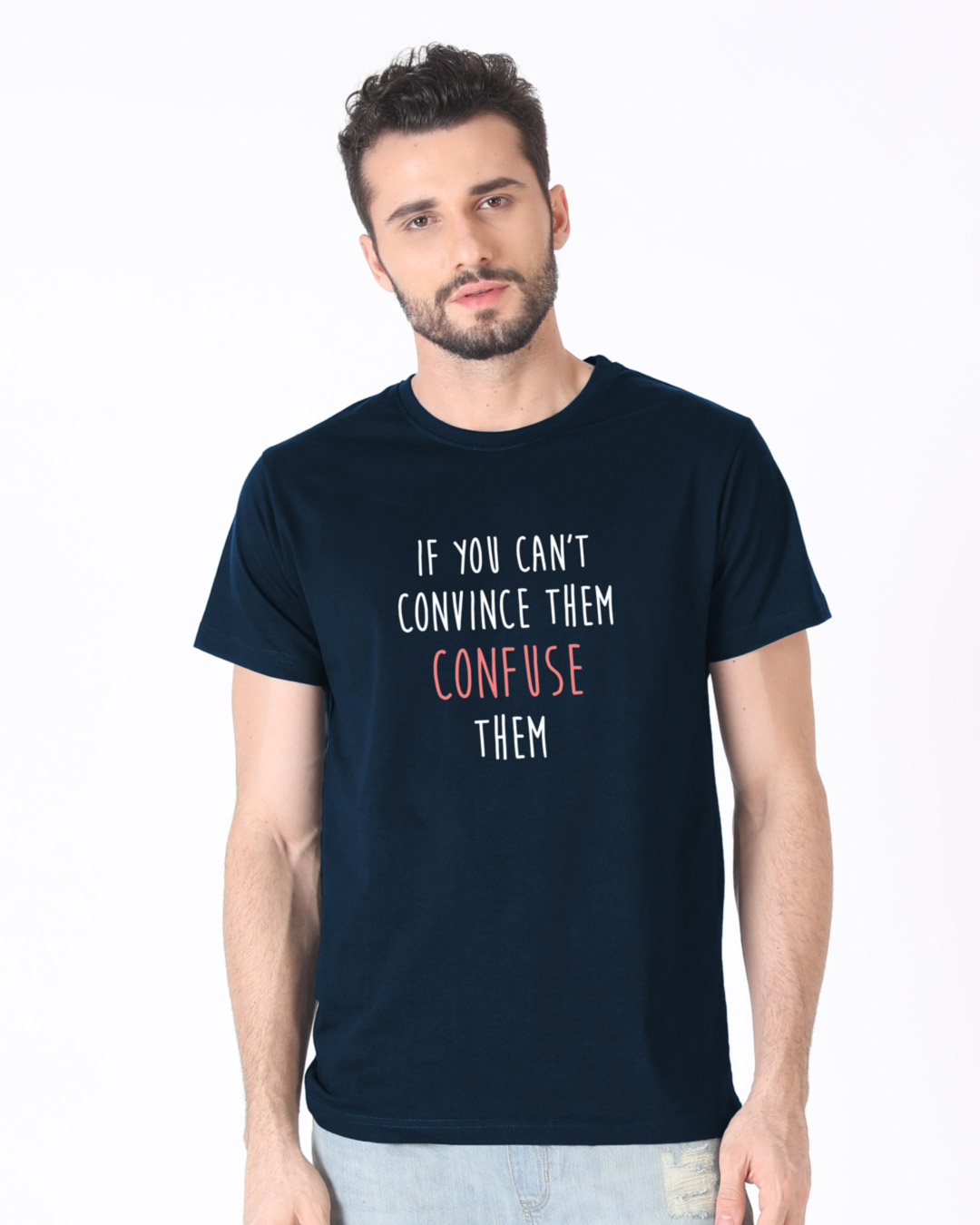 Shop Confuse Them Half Sleeve T-Shirt-Back