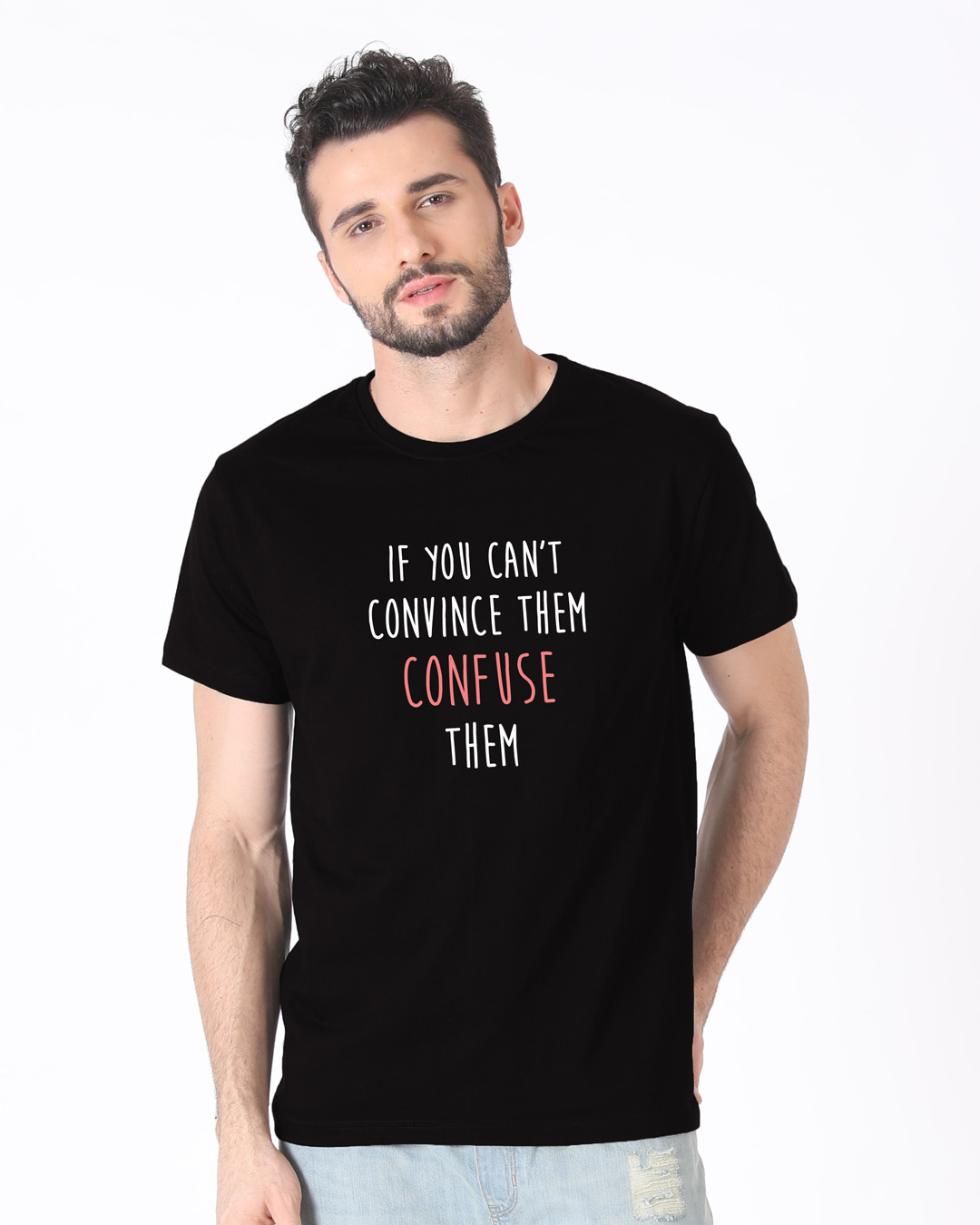Shop Confuse Them Half Sleeve T-Shirt-Back