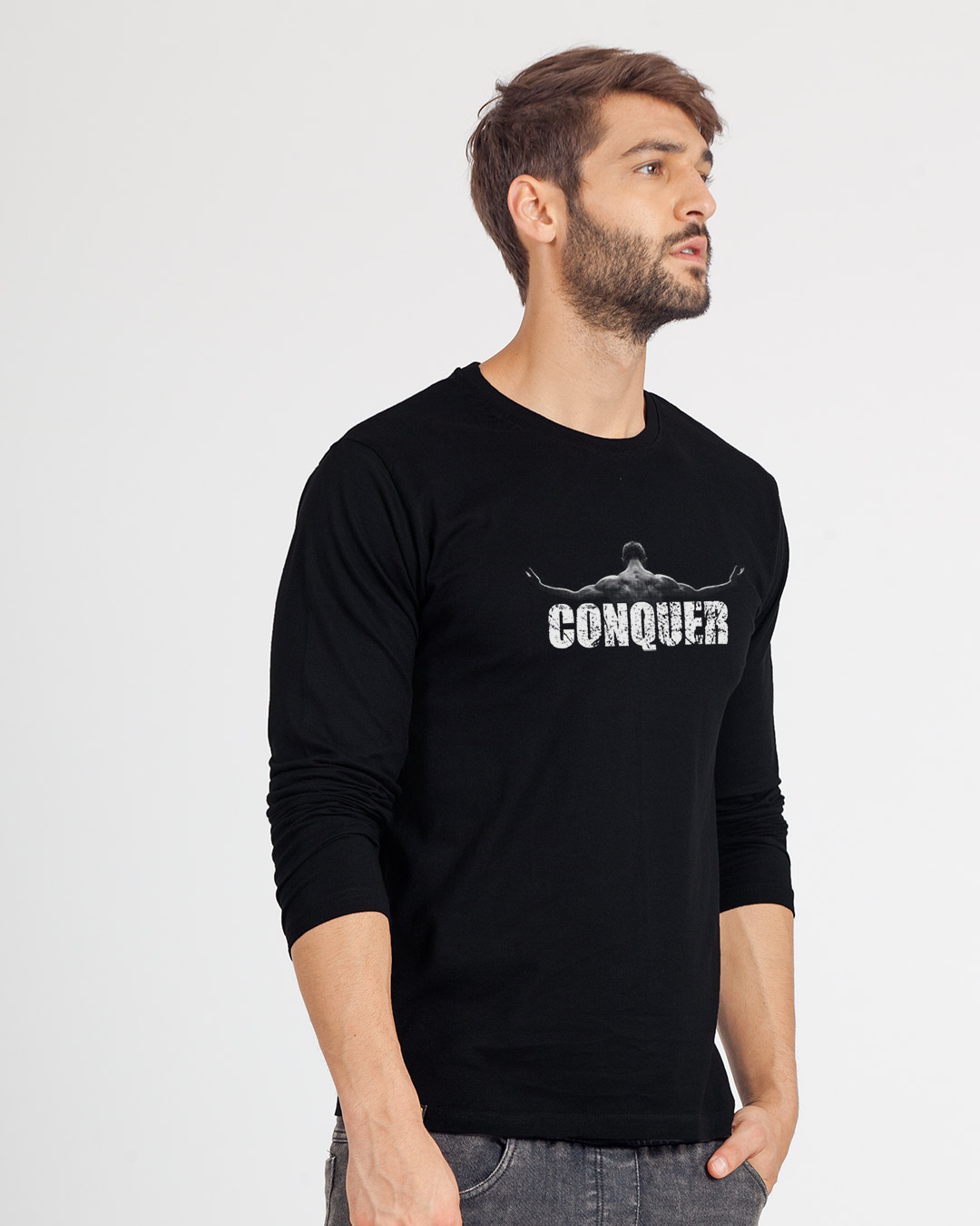 Shop Conquer The World Full Sleeve T-Shirt-Back