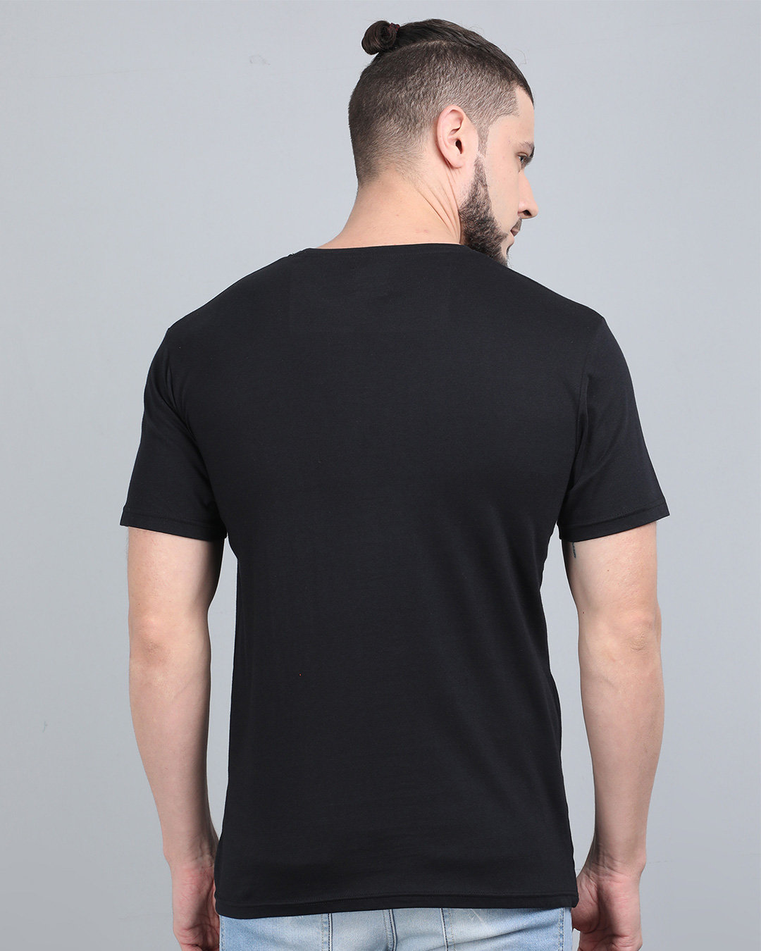 Shop Pocket Design T-Shirt Black-Back