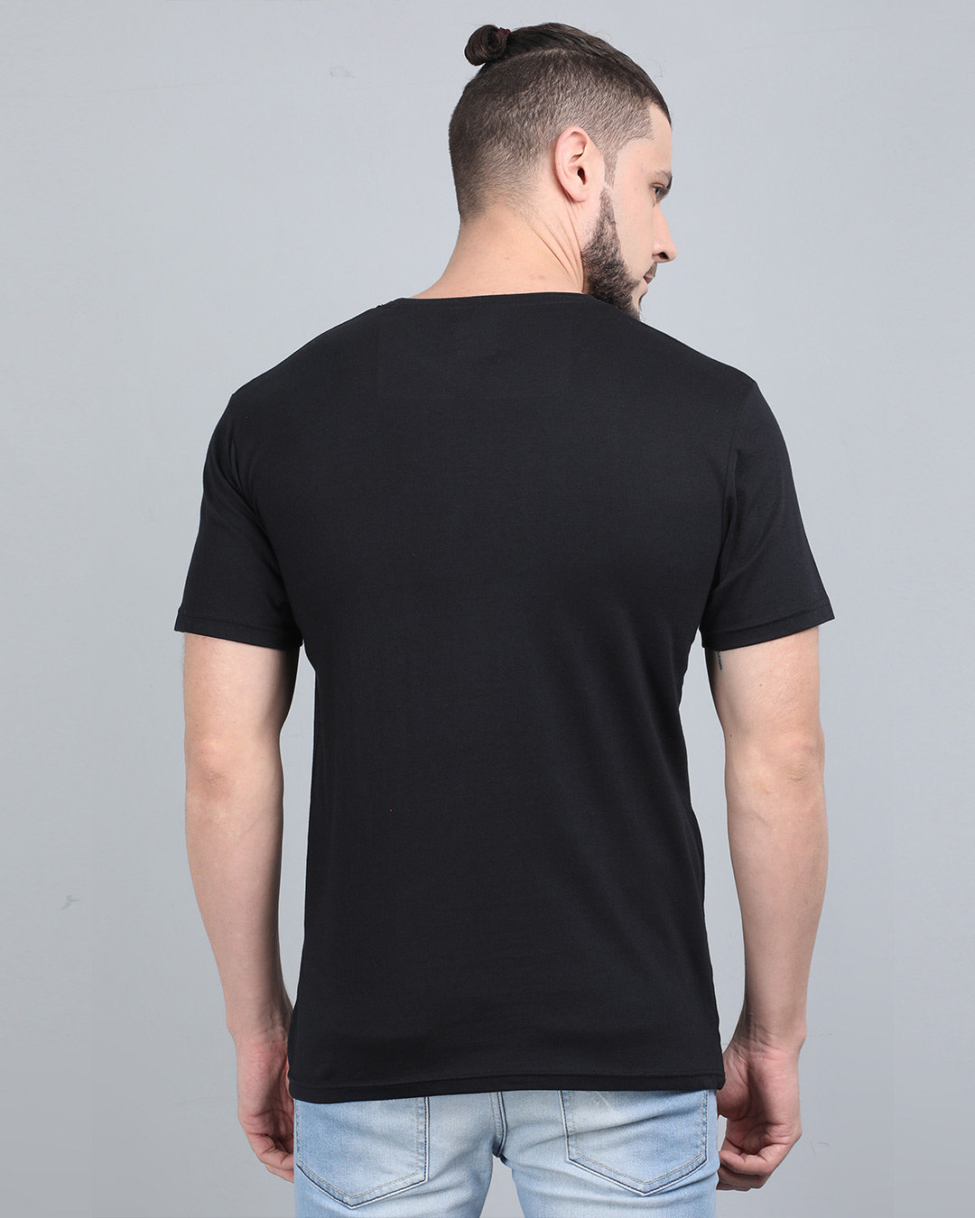 Shop Pocket Design T-Shirt Black-Back