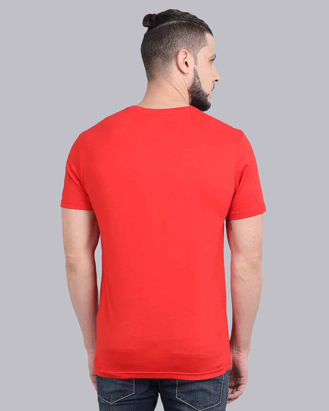 Shop Pocket Design T-Shirt Red-Back