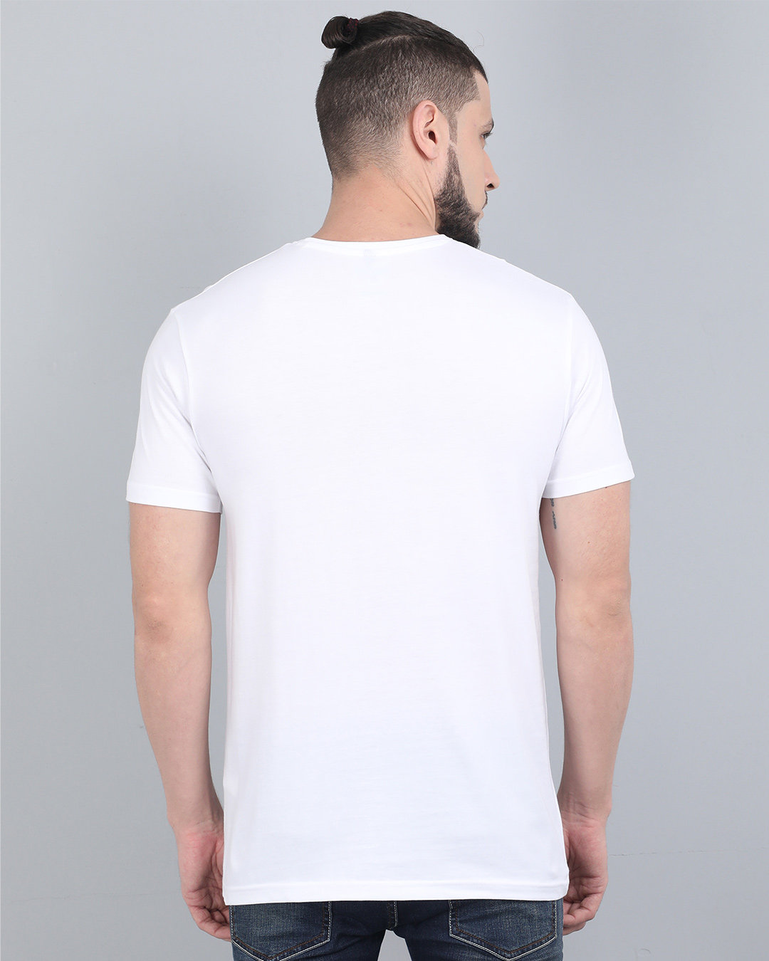 Shop Pocket Design T-Shirt White-Back