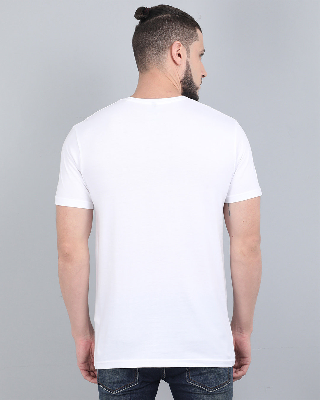 Shop Pocket Design T-Shirt White-Back