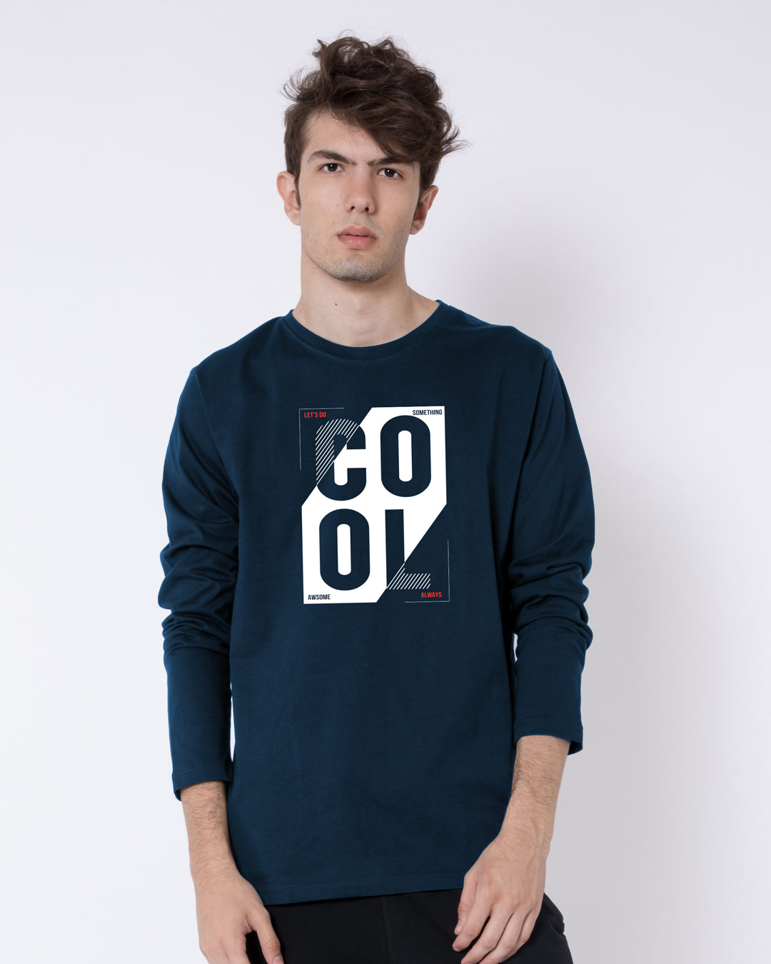 Shop Cool Always Full Sleeve T-Shirt Navy Blue-Back