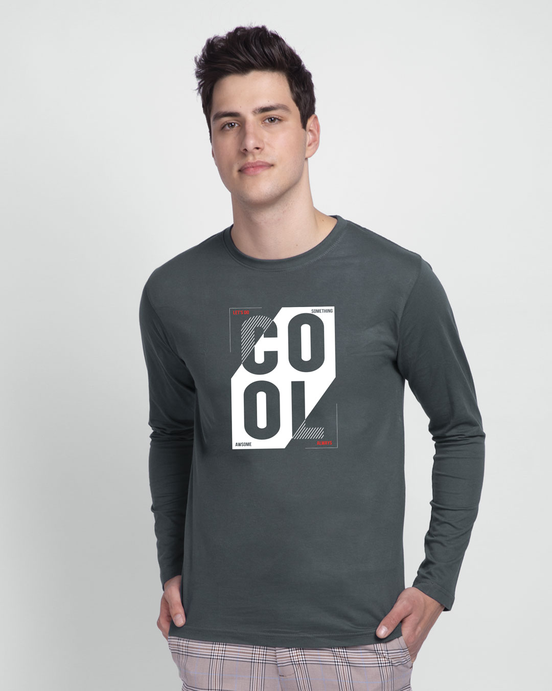 Shop Cool Always Full Sleeve T-Shirt Nimbus Grey-Back