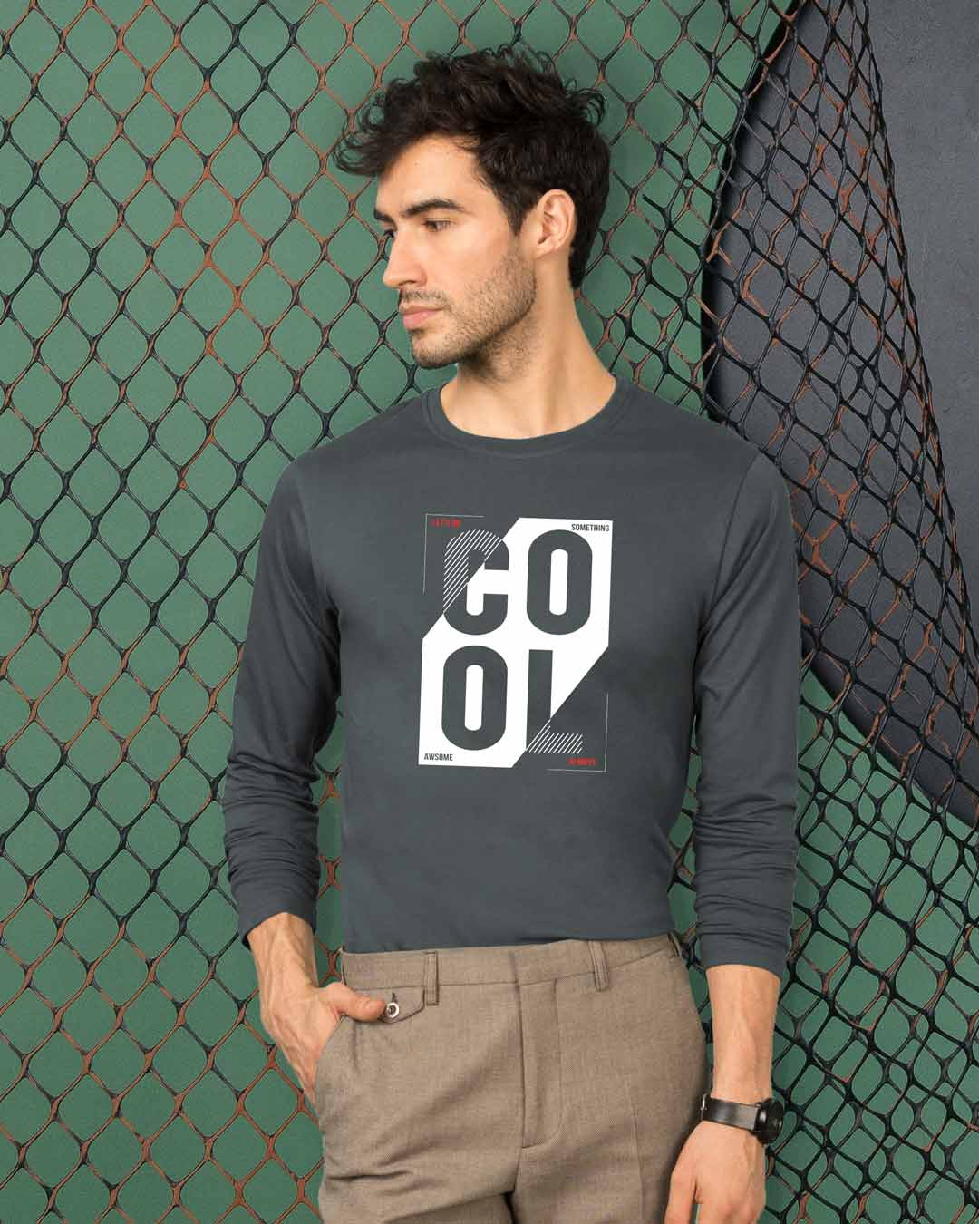 

Cool Always Full Sleeve T-Shirt Nimbus Grey Men' Printed Full Sleeve T-Shirt Bewakoof.com