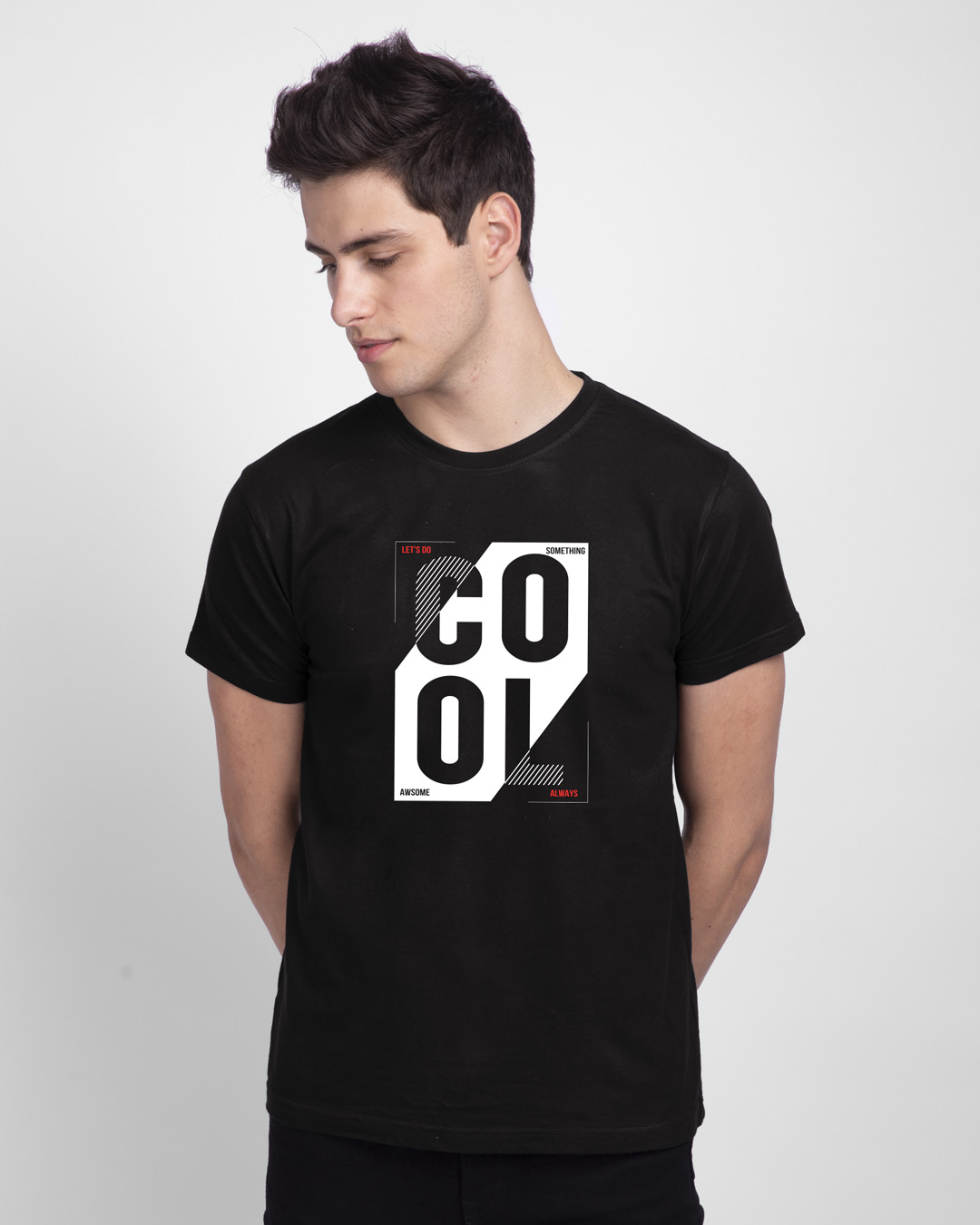 Shop Cool Always Half Sleeve T-Shirt Black-Back