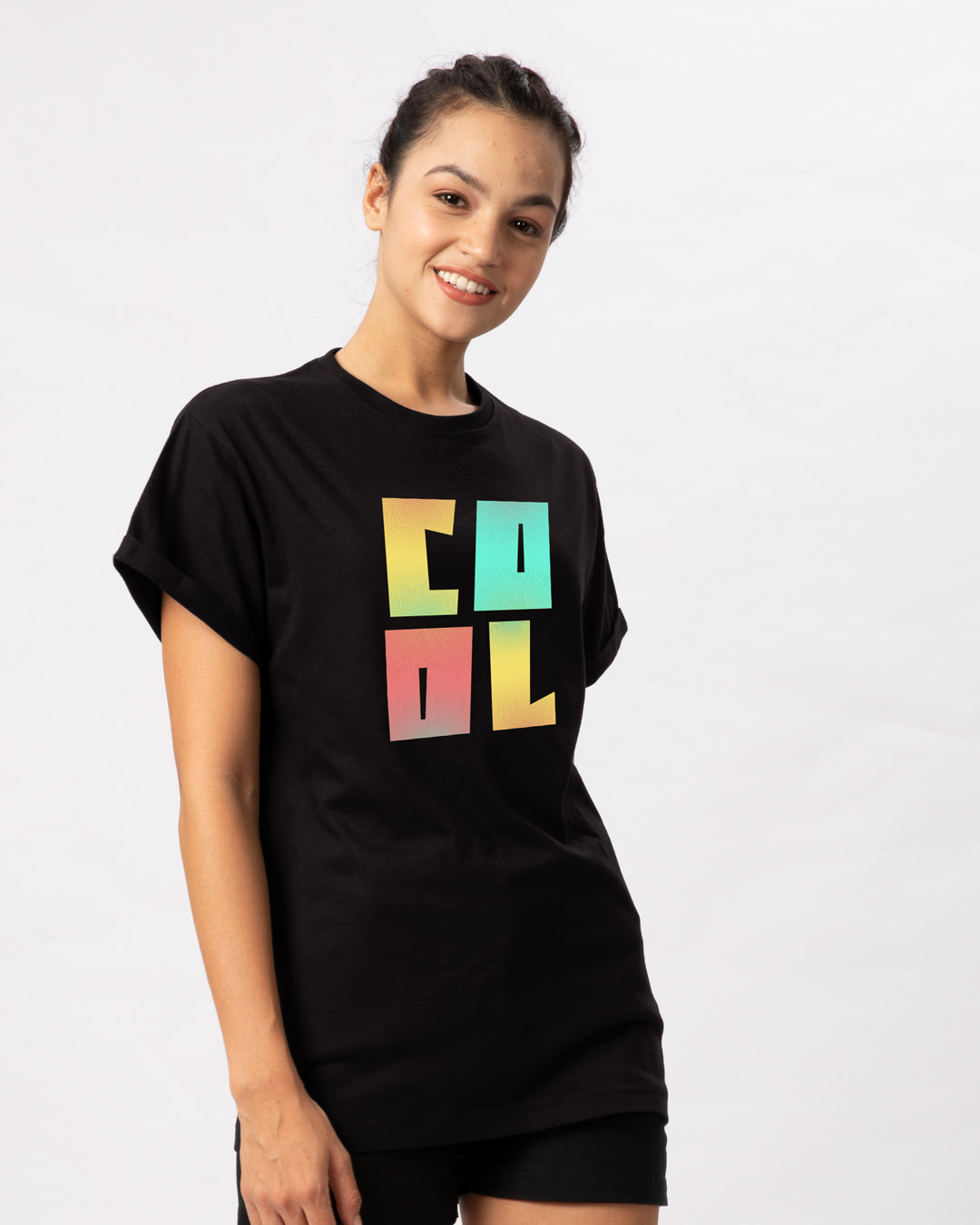 Shop Cool Colorful Boyfriend T-Shirt-Back