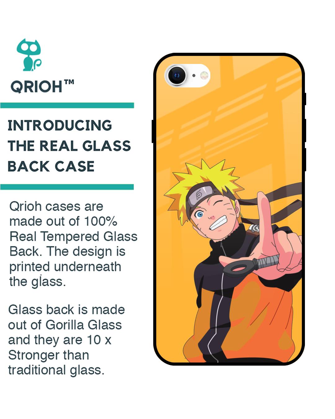 Buy Cool Naruto Premium Glass Case for iPhone SE 2022 (Shock Proof