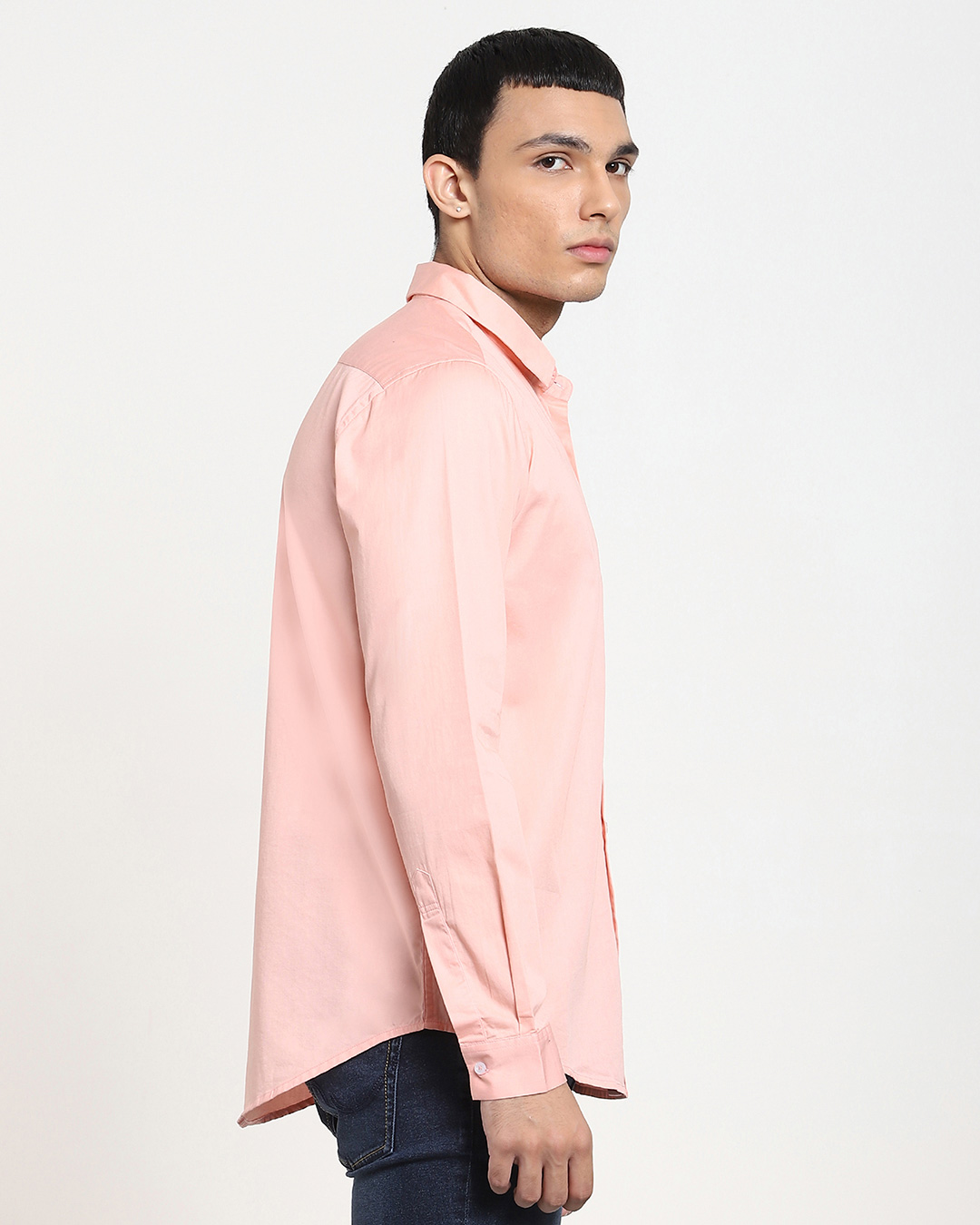 Shop Coral Cloud Solid Full Sleeve Shirt-Back