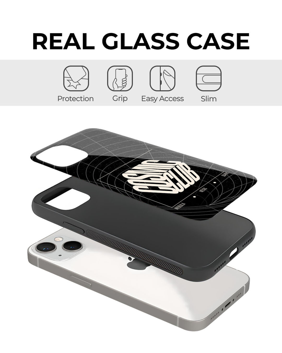 Shop Cosmic Club Premium Glass Cover for Apple iPhone 12-Back