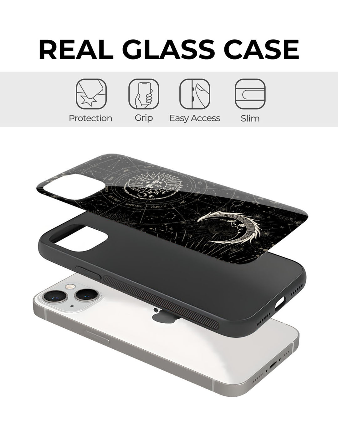 Shop Cosmic Premium Glass Cover for Apple iPhone 12-Back