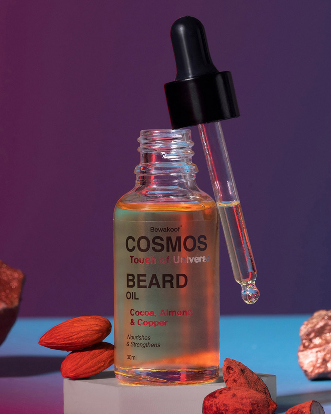 ShopBeard Oil By Bewakoof With Cocoa Almond Extract With Real Copper 30ml-Front