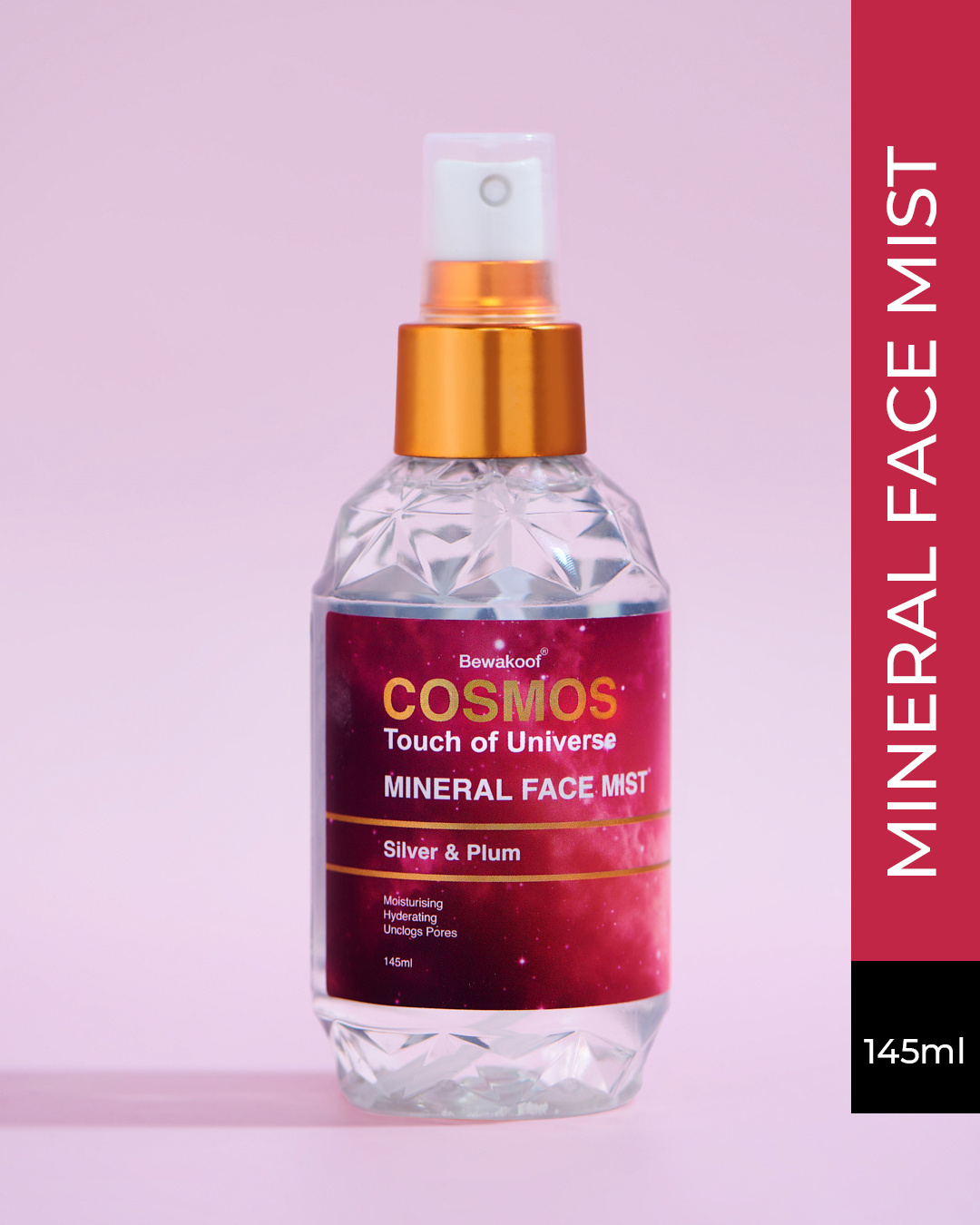 Buy COSMOS Mineral Face Mist By Bewakoof with Silver & Plum 145ml