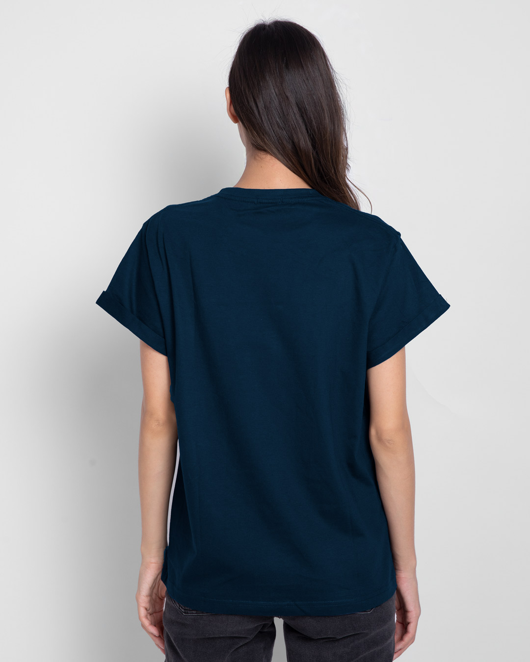 Shop Count Days Boyfriend T-Shirt Navy Blue-Back