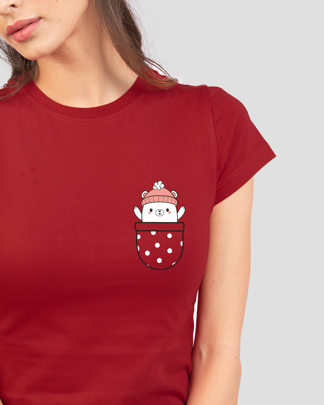 

Cozy Bear Half Sleeve Printed T-Shirt Bold Red Women' Half Sleeve Printed T-shirt Bewakoof.com