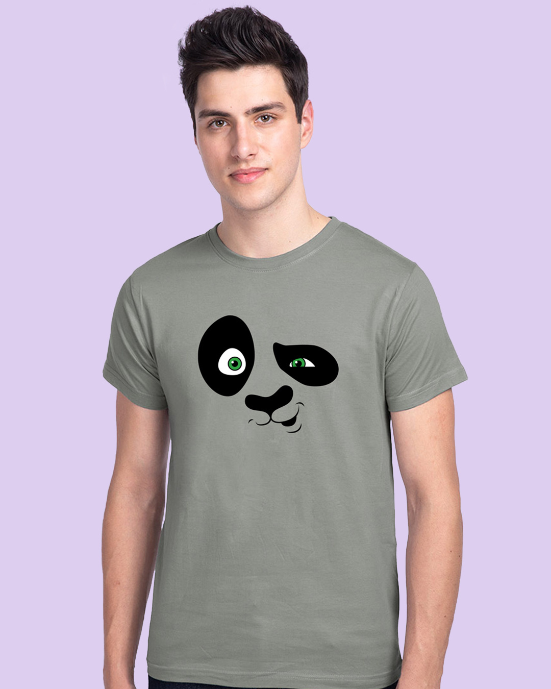 Buy Crazy Panda Half Sleeve T-Shirt Meteor Grey Online at Bewakoof