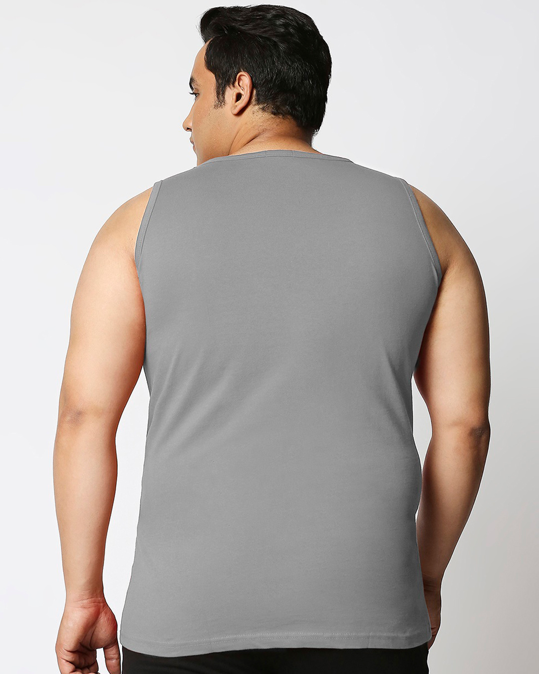 Shop Men's Grey Crazy Panda Graphic Printed Plus Size Vest-Back