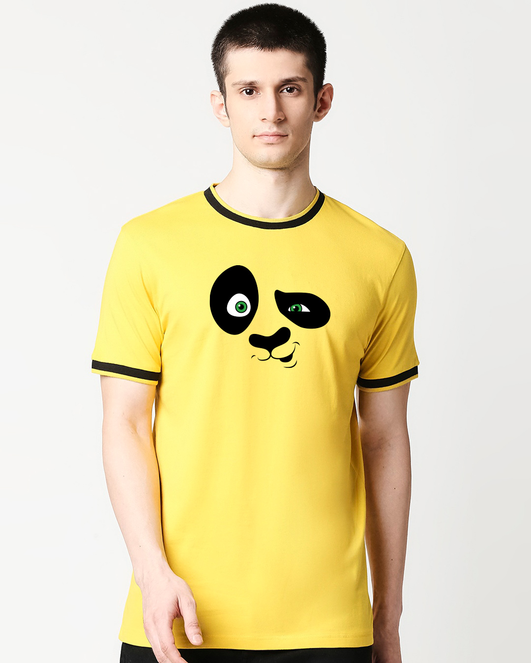 Shop Crazy Panda Round Neck Varsity T-Shirt-Back