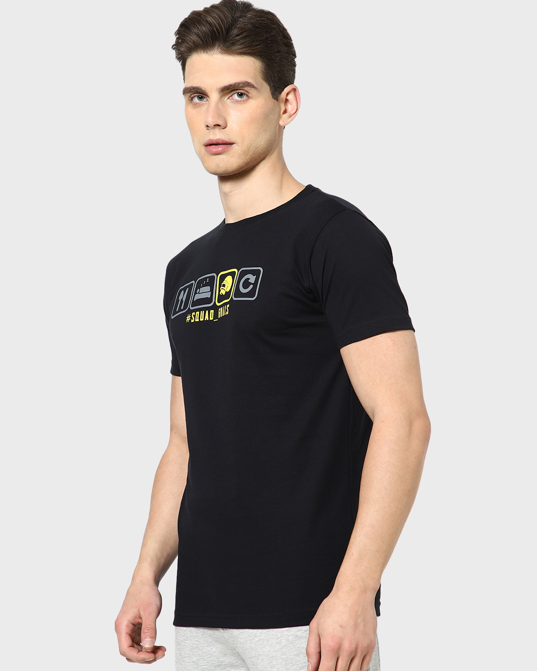 Shop Men's Black Squad Goal T-shirt-Back