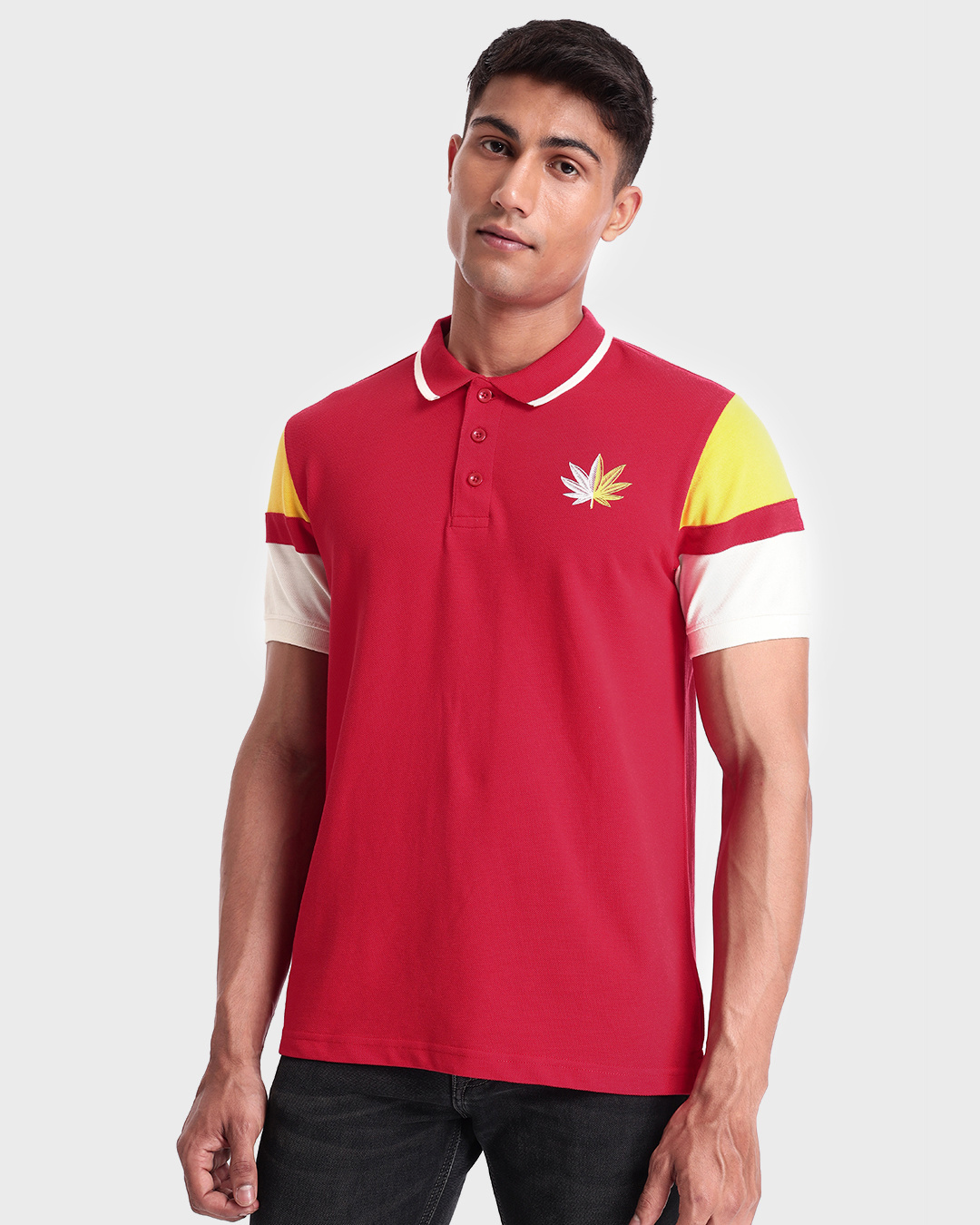 Babyhug Disney Single Jersey Knit Full Sleeves Cut and Sew Polo T-Shirt & Lounge Pants Set with Cars Graphic - Red & Blue