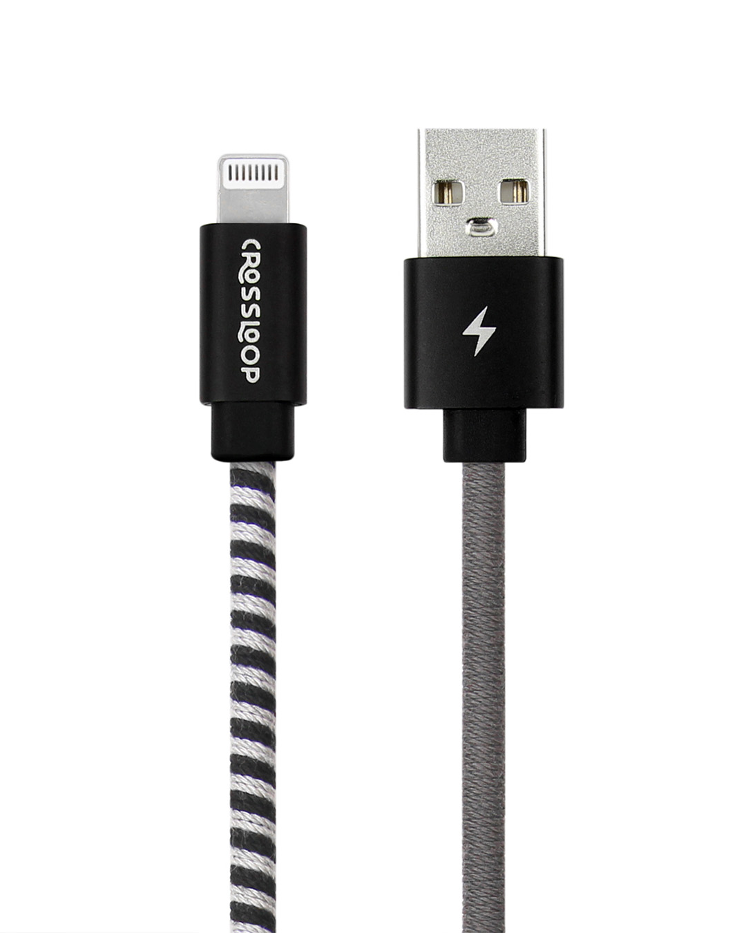 Shop Lightning Fast Charging Cable   Black & Grey-Back