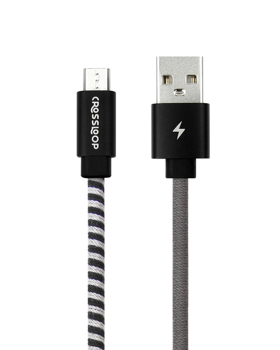 Shop Micro Usb Fast Charging Cable   Black & Grey-Back