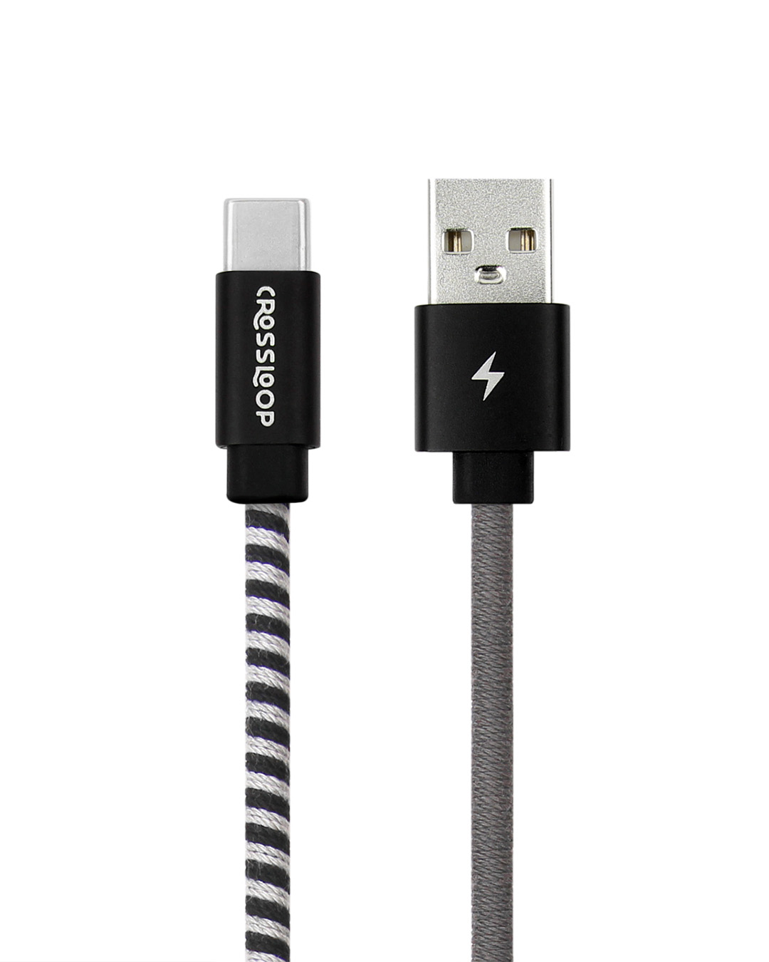 Shop Type C Fast Charging Cable   Black & Grey-Back