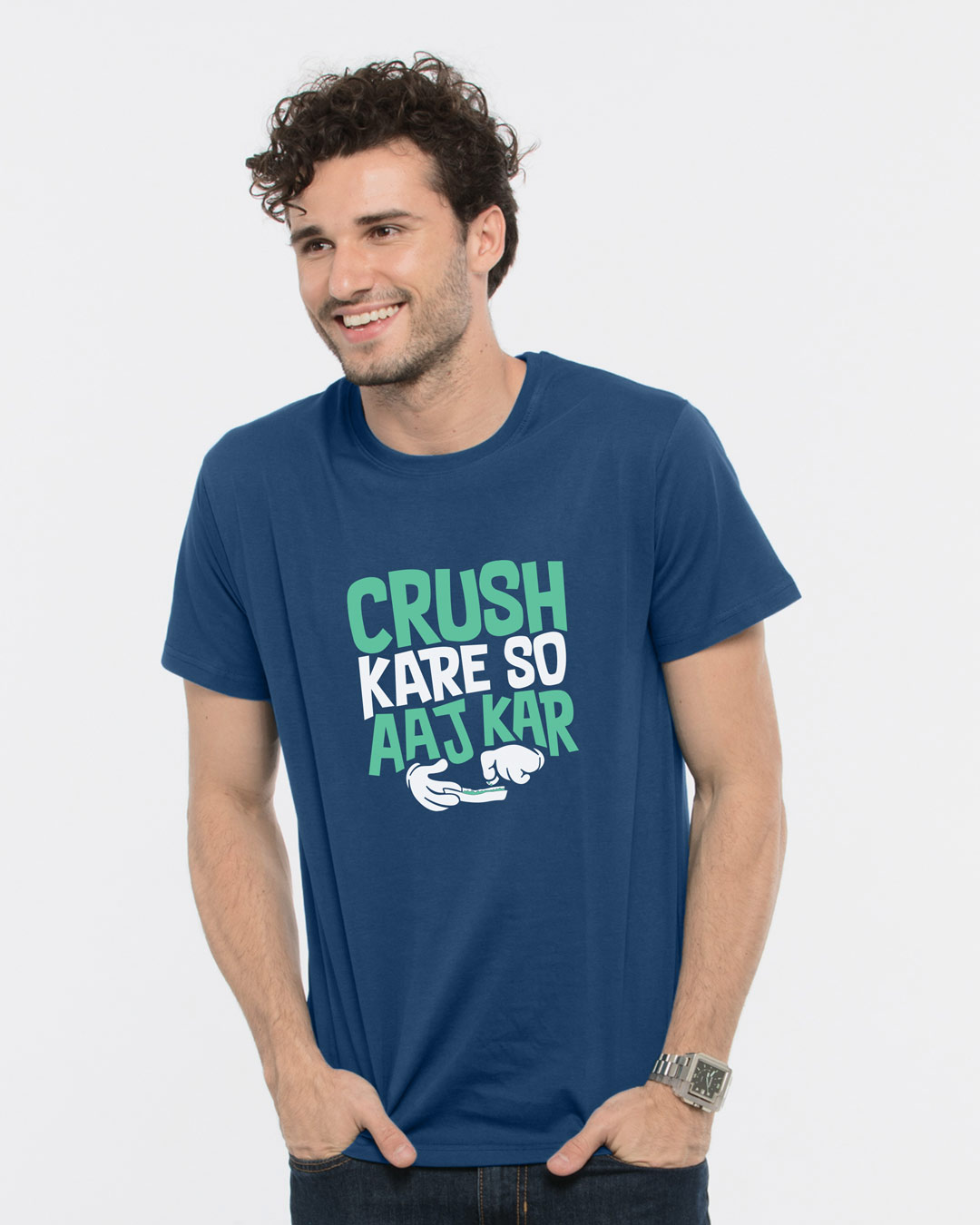 Shop Crush Kare So Aaj Kar Half Sleeve T-Shirt-Back