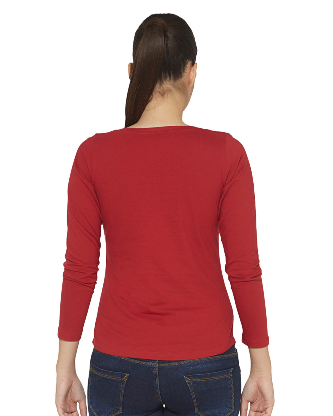 Shop Women's Maroon Regular Fit T-shirt-Back