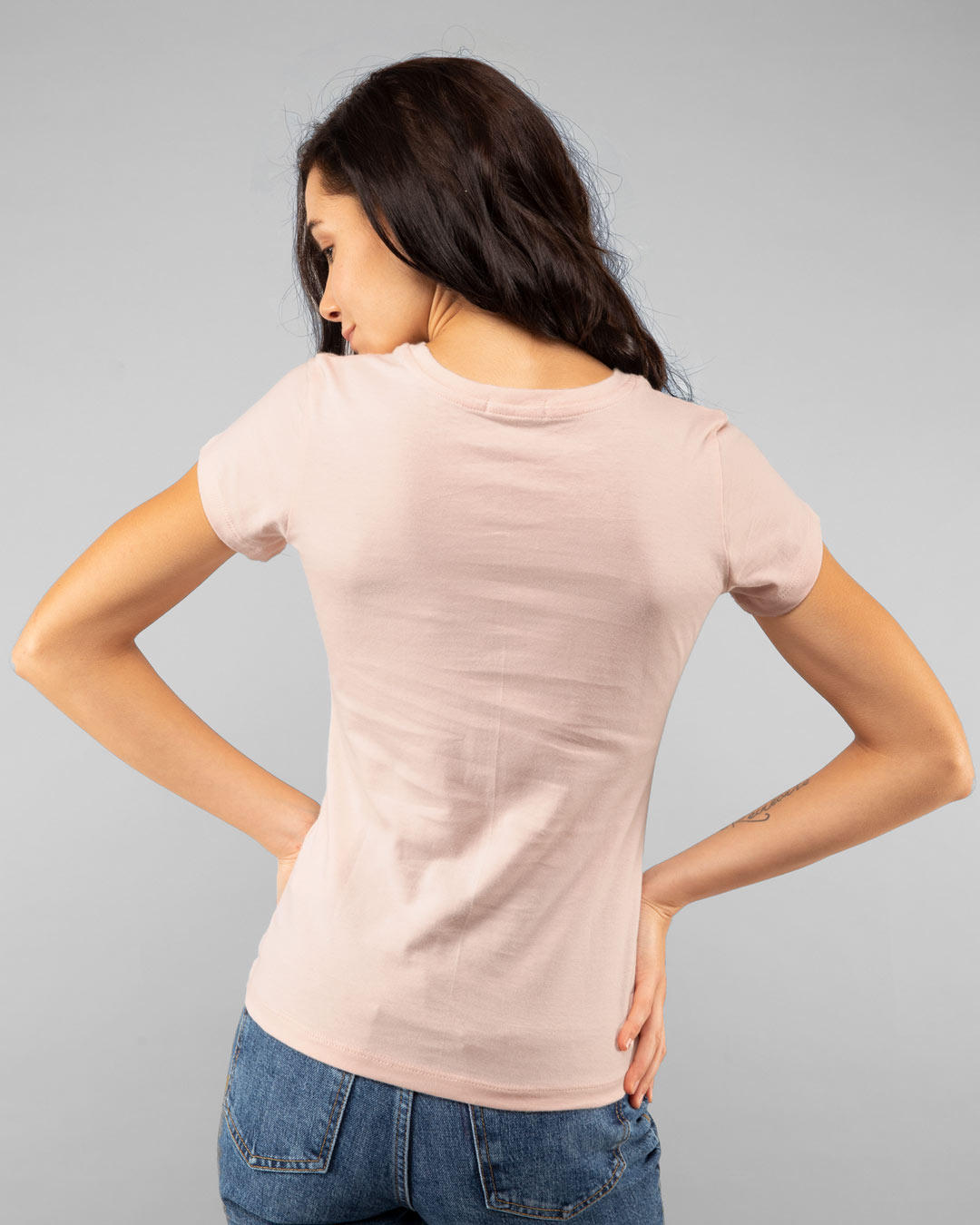 Shop Cup Of Care Half Sleeve Printed T-Shirt Baby Pink -Back
