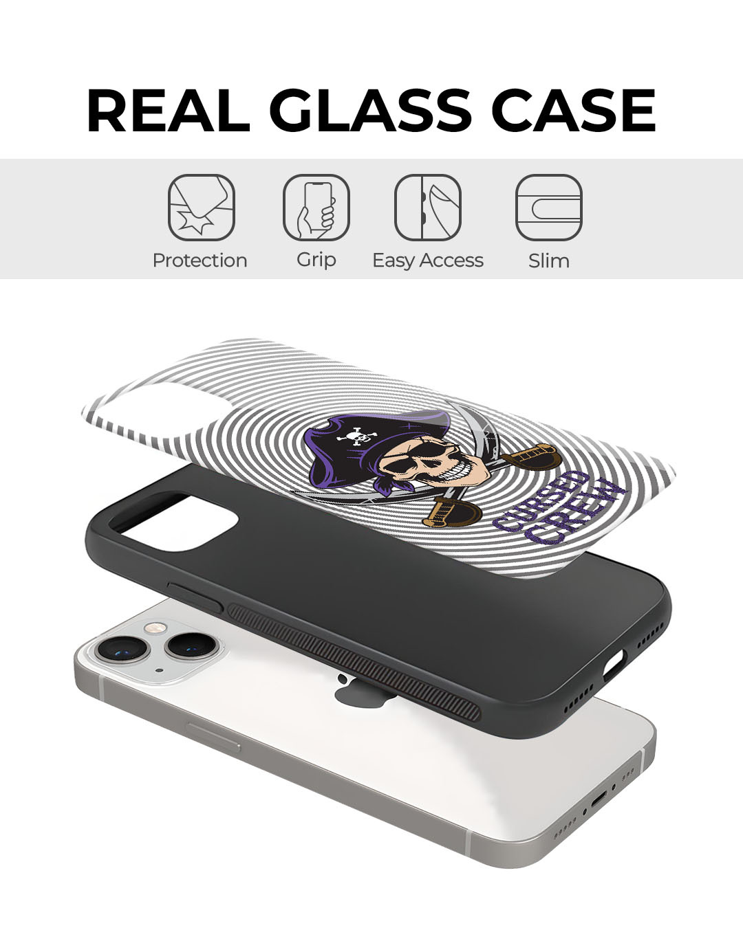 Shop Cursed Crew Premium Glass Cover for Apple iPhone 12-Back