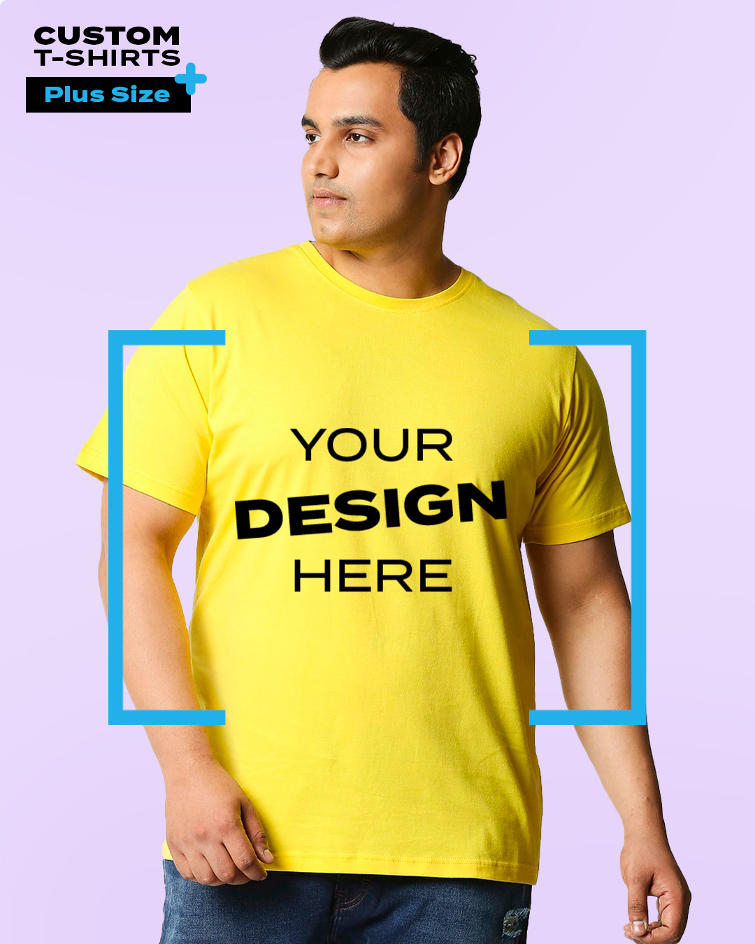Buy Men's Yellow Customizable Plus Size Half Sleeve T-shirt Online at ...