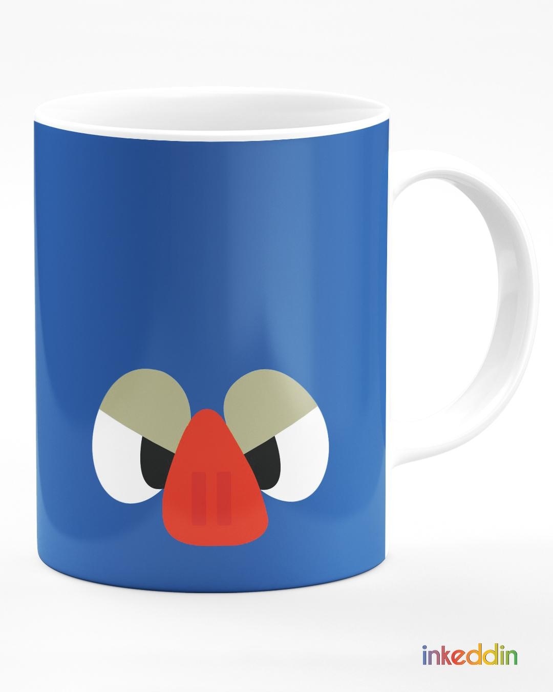 Shop Cute Angry Bird Printed Ceramic Coffee Mug (330ml, Single piece)-Back