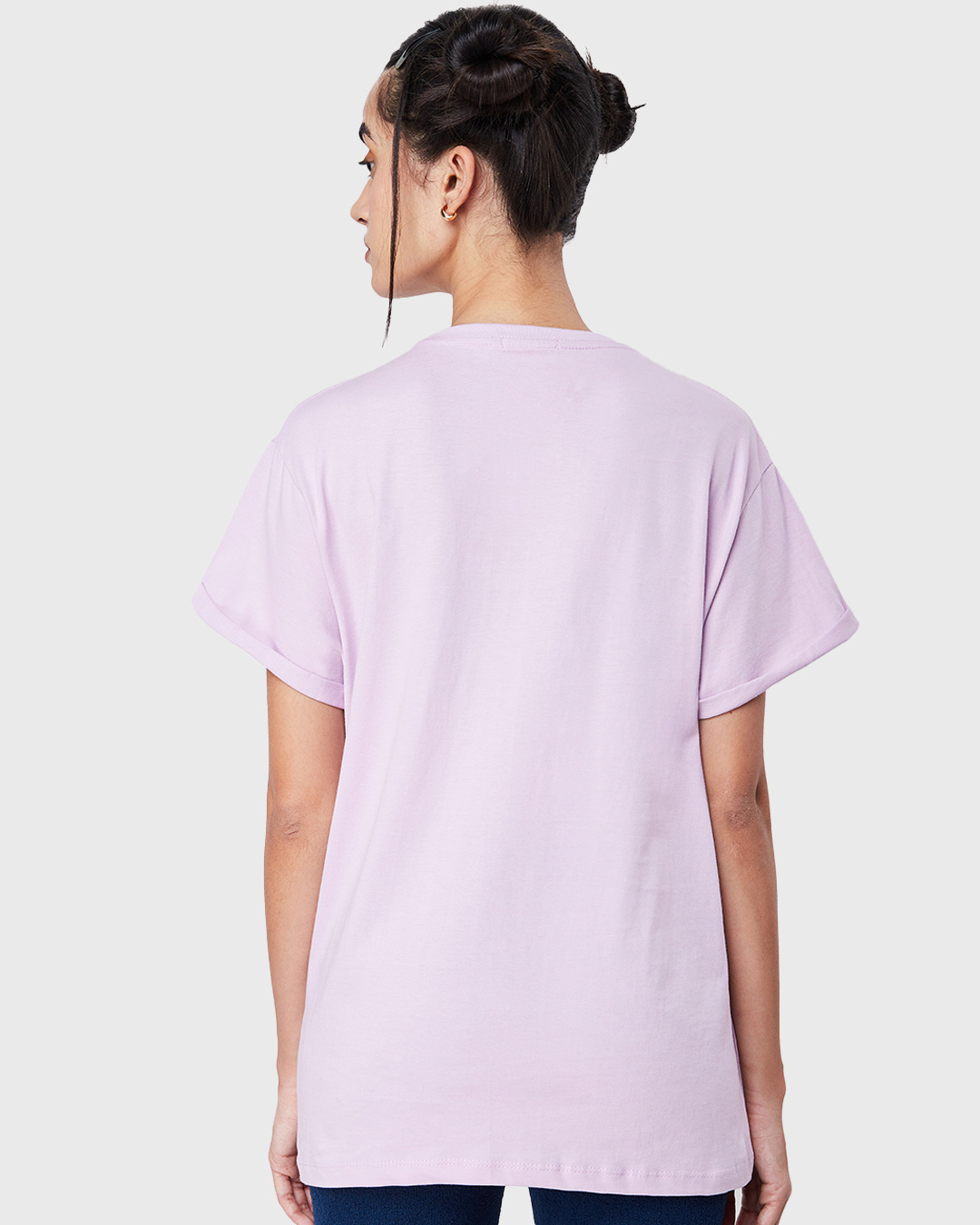 Shop Women's Purple Cute But Psycho Graphic Printed Boyfriend T-shirt-Back