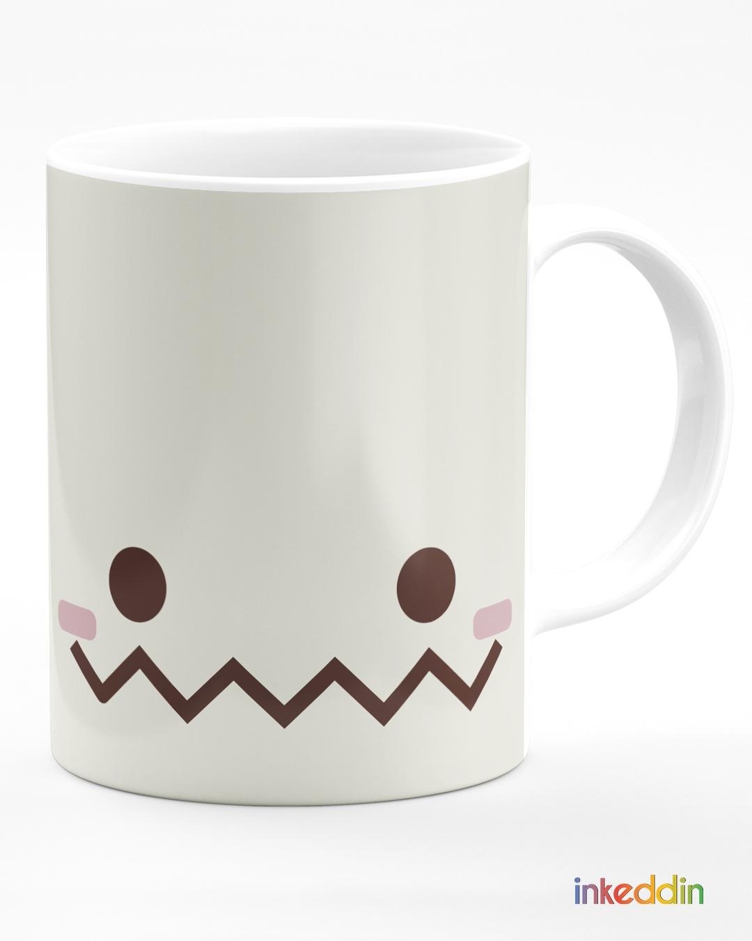 Shop Cute Cartoon Face Printed Ceramic Mug (330ml, Single piece)-Back