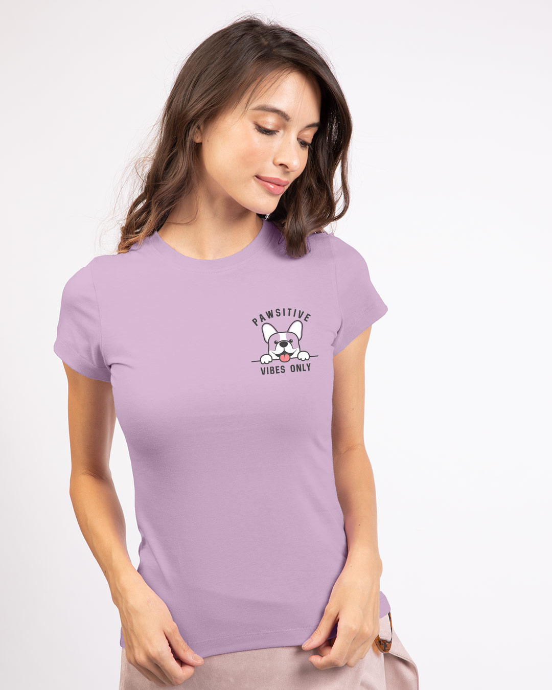 Shop Cute Pawsitive Half Sleeve T-shirt-Back
