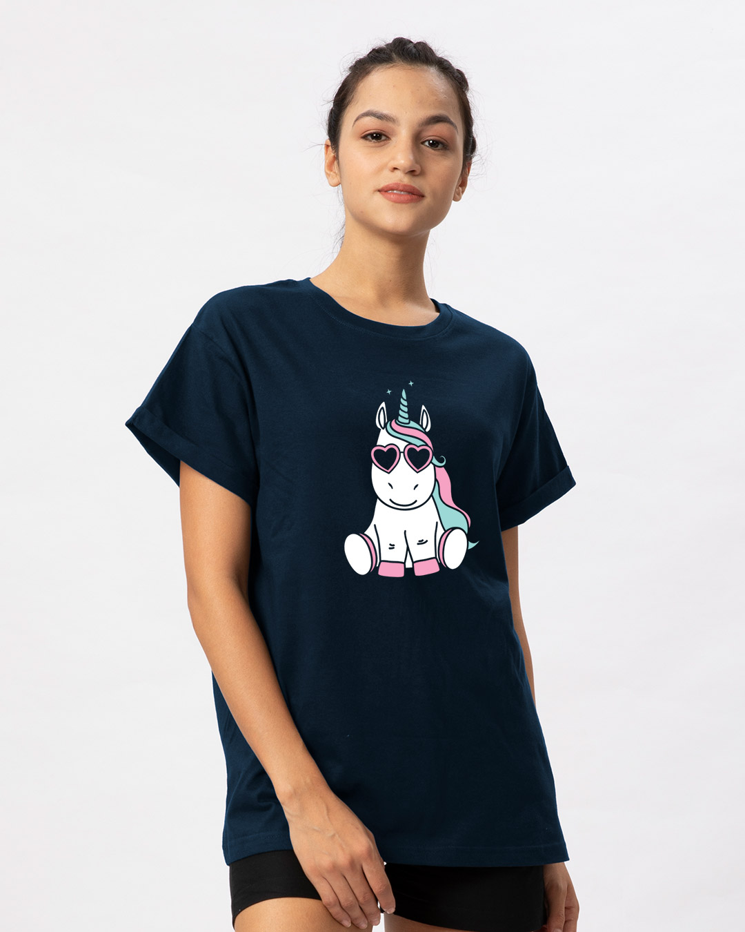Shop Cute Unicorn Boyfriend T-Shirt-Back