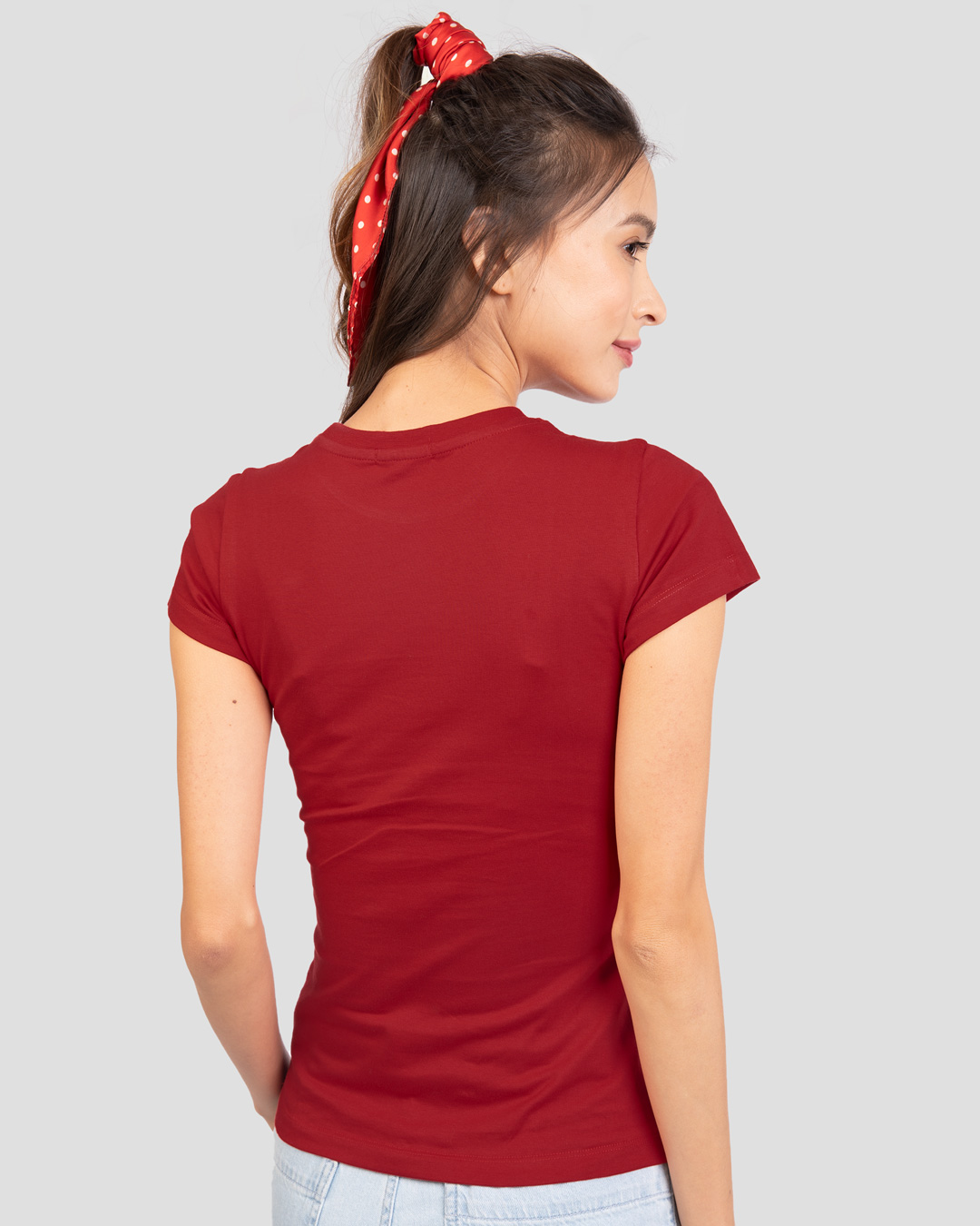 Shop Cuteness Superpower Half Sleeve Printed T-Shirt Bold Red-Back