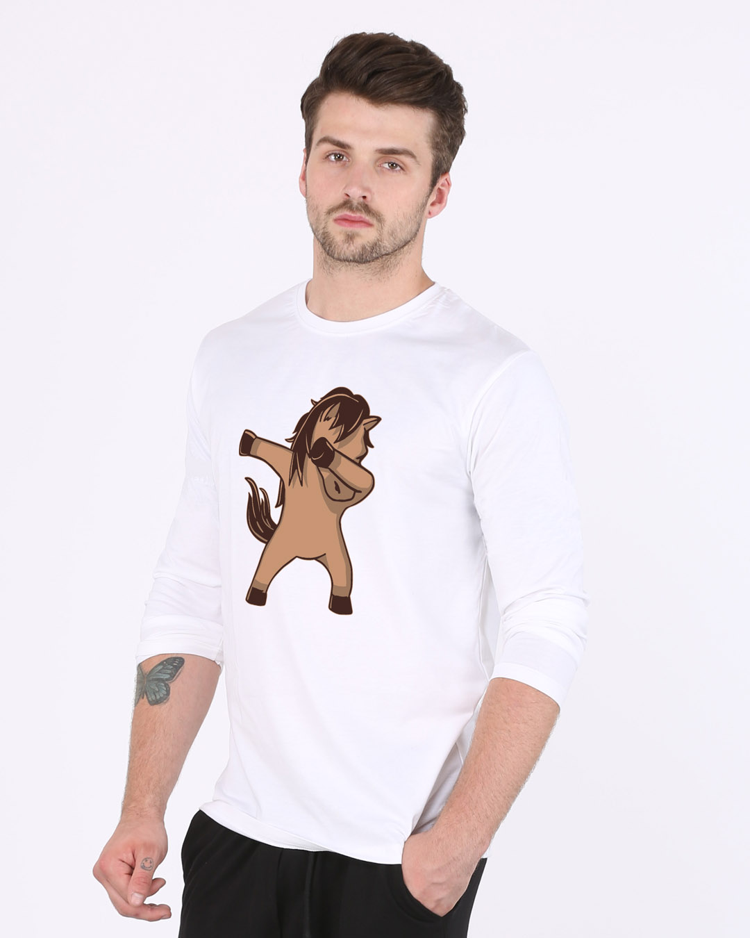 Shop Dab Horse Full Sleeve T-Shirt-Back
